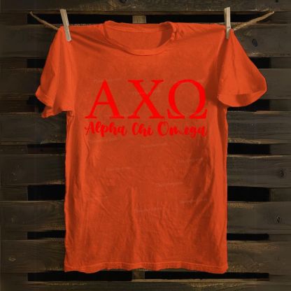 AXO Alpha Chi Omega Greek Alphabet Cotton T-shirt