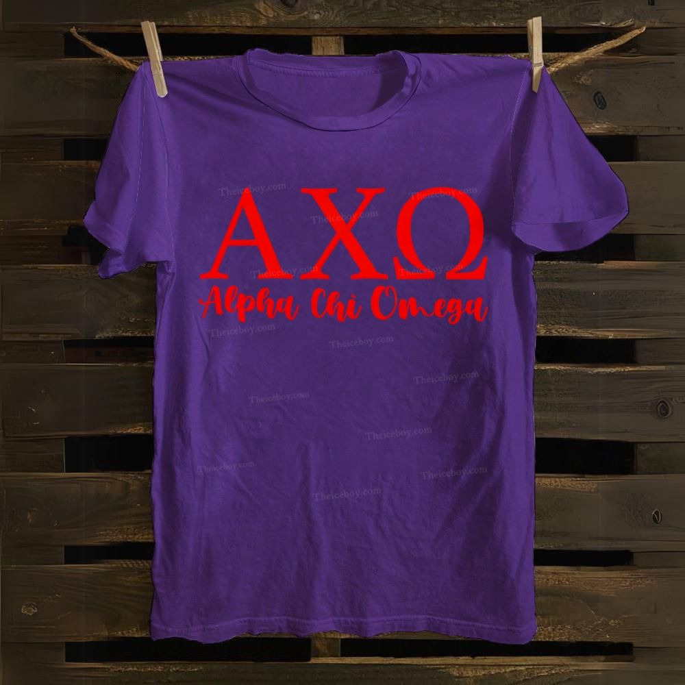 AXO Alpha Chi Omega Greek Alphabet Cotton T-shirt
