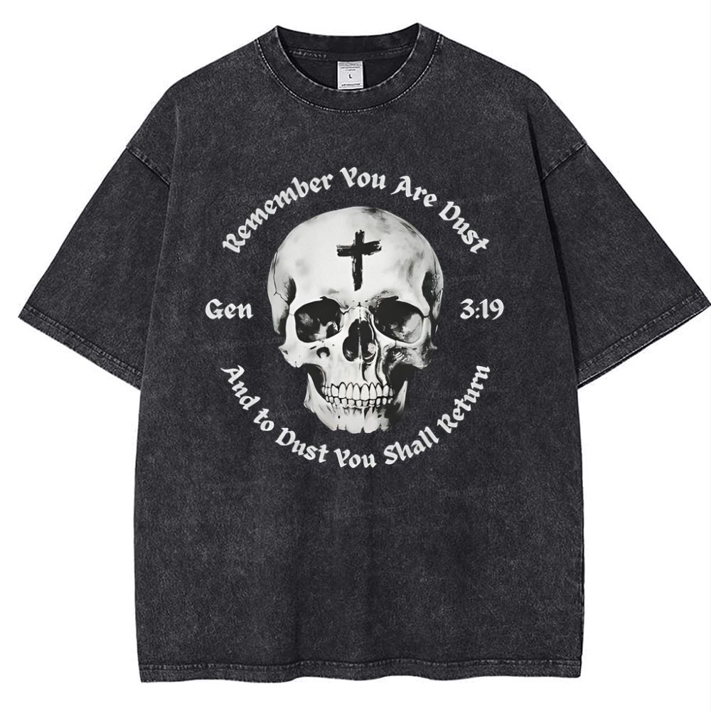 Gen 3:19 Remember You Are Dust Memento Mori Skull Snowflake Vintage Cotton T-Shirt