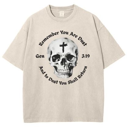 Gen 3:19 Remember You Are Dust Memento Mori Skull Snowflake Vintage Cotton T-Shirt
