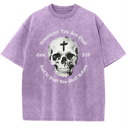Gen 3:19 Remember You Are Dust Memento Mori Skull Snowflake Vintage Cotton T-Shirt