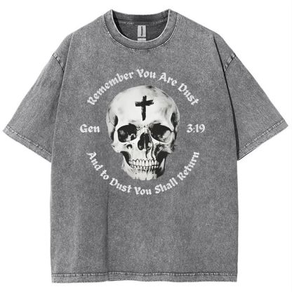 Gen 3:19 Remember You Are Dust Memento Mori Skull Snowflake Vintage Cotton T-Shirt