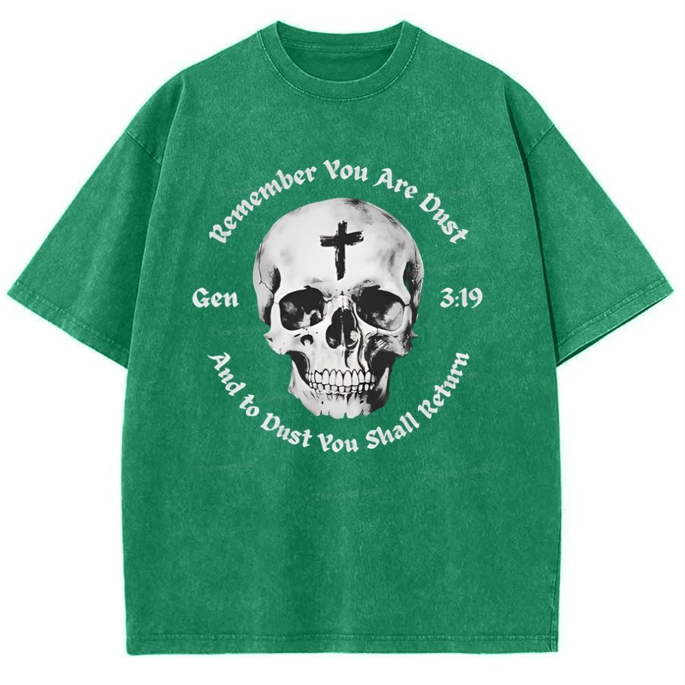 Gen 3:19 Remember You Are Dust Memento Mori Skull Snowflake Vintage Cotton T-Shirt