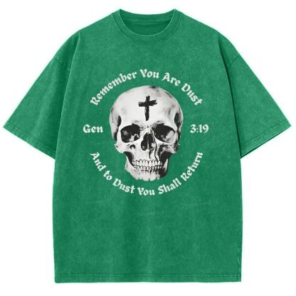Gen 3:19 Remember You Are Dust Memento Mori Skull Snowflake Vintage Cotton T-Shirt