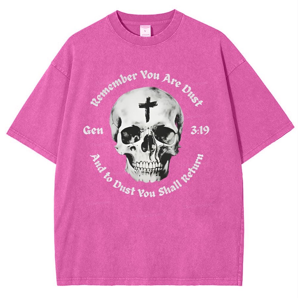 Gen 3:19 Remember You Are Dust Memento Mori Skull Snowflake Vintage Cotton T-Shirt