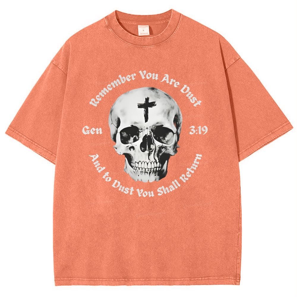 Gen 3:19 Remember You Are Dust Memento Mori Skull Snowflake Vintage Cotton T-Shirt