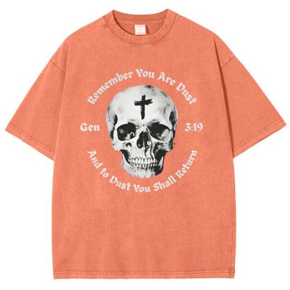 Gen 3:19 Remember You Are Dust Memento Mori Skull Snowflake Vintage Cotton T-Shirt