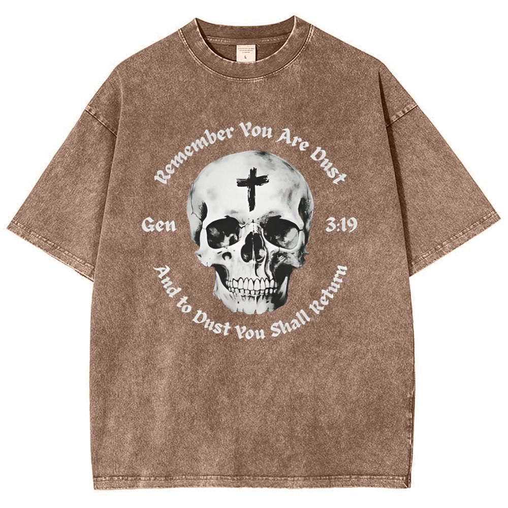 Gen 3:19 Remember You Are Dust Memento Mori Skull Snowflake Vintage Cotton T-Shirt