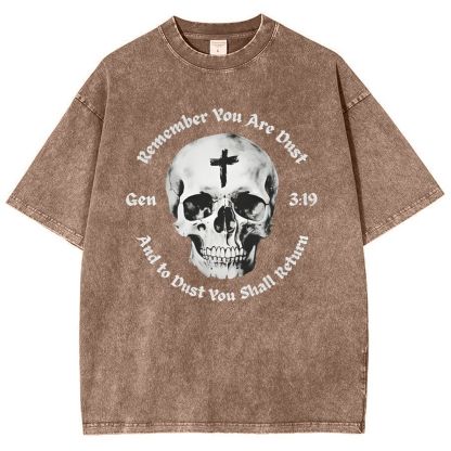 Gen 3:19 Remember You Are Dust Memento Mori Skull Snowflake Vintage Cotton T-Shirt