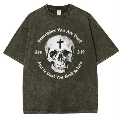 Gen 3:19 Remember You Are Dust Memento Mori Skull Snowflake Vintage Cotton T-Shirt
