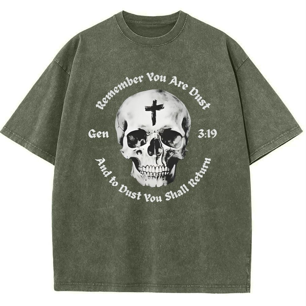 Gen 3:19 Remember You Are Dust Memento Mori Skull Snowflake Vintage Cotton T-Shirt