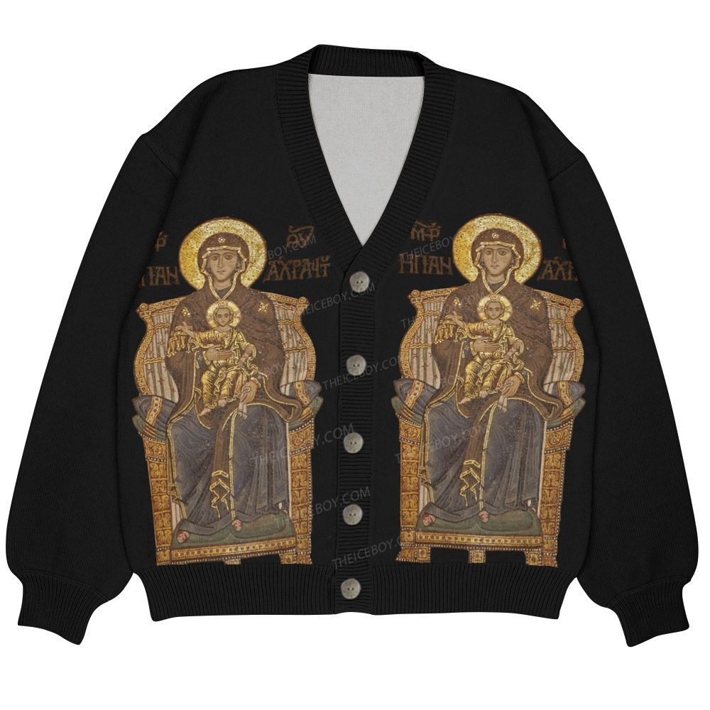 Virgin Mary Ugly Cardigan Sweater