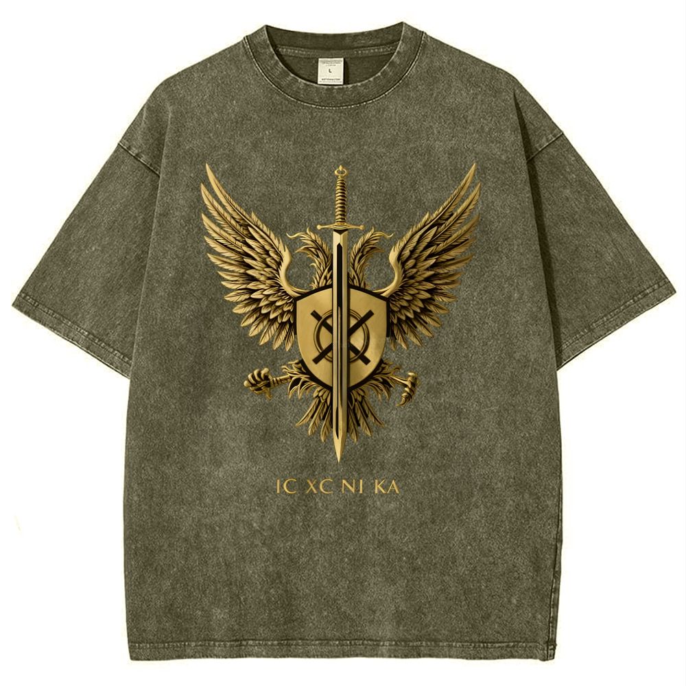 Ic Xc Ni Ka Unisex Snowflake Vintage Cotton T-Shirt