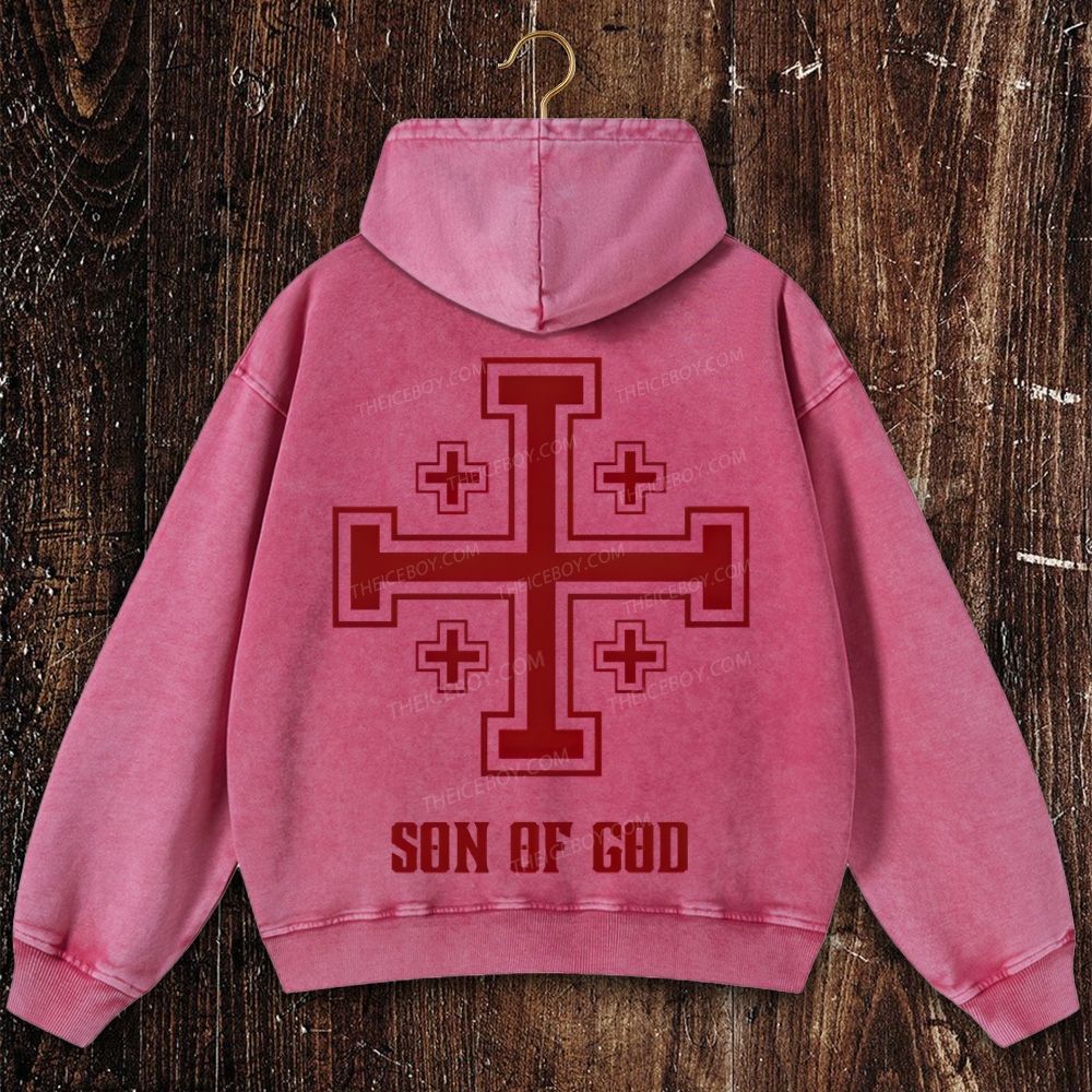 Crusader gear son of God shirt Christian Washed Hoodie
