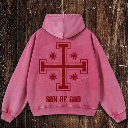 Crusader gear son of God shirt Christian Washed Hoodie