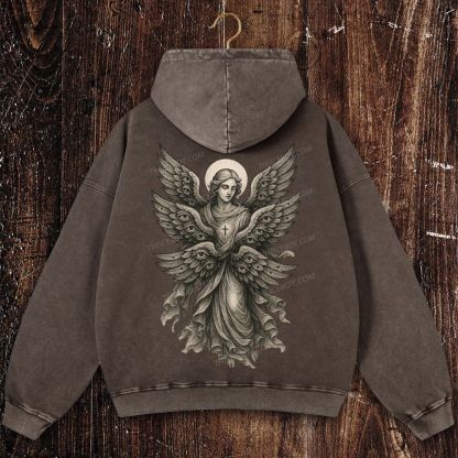 Angels with many eyes as described in the Bible Christian Washed Hoodie