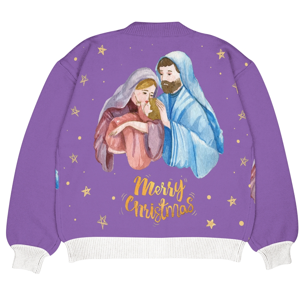 Merry Christmas Jesus Ugly Cardigan Sweater