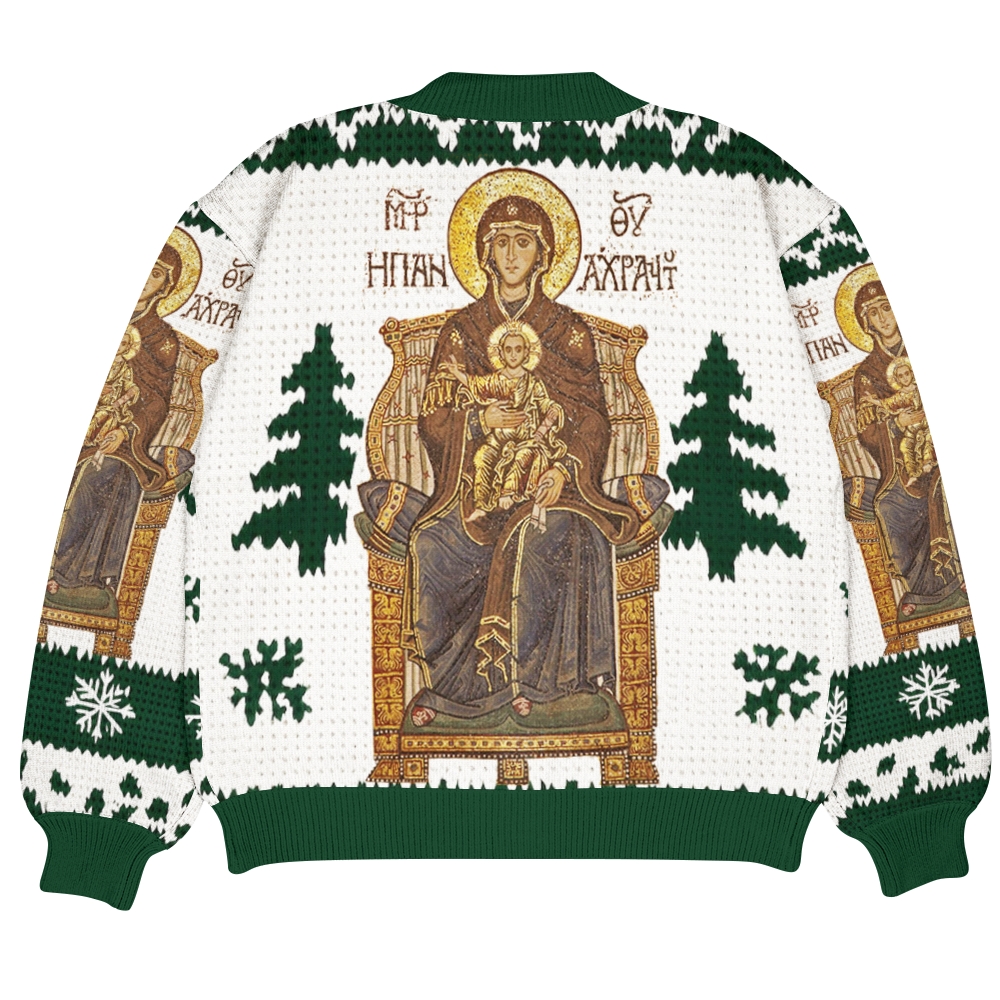 Virgin Mary Ugly Cardigan Sweater