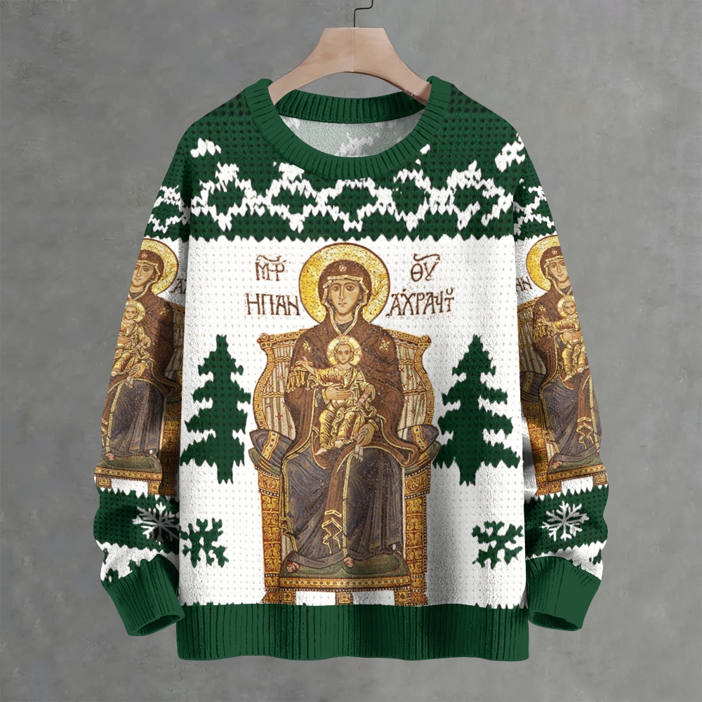 Virgin Mary Crew Neck Sweater