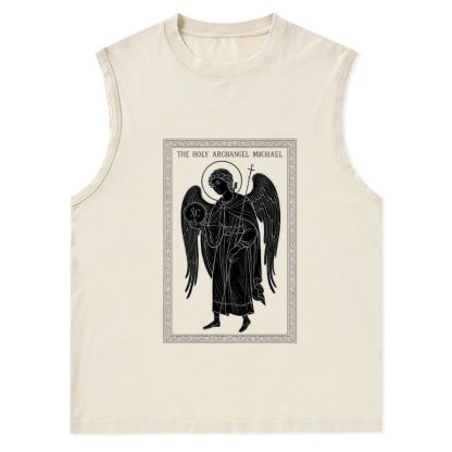 Holy Archangel Michael Christian Snowflake Washed Vest
