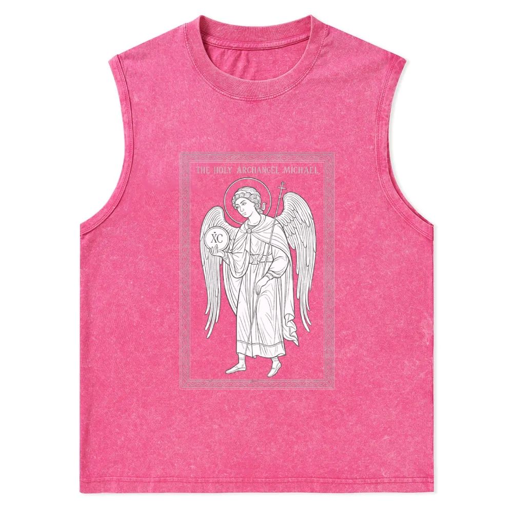 Holy Archangel Michael Christian Snowflake Washed Vest