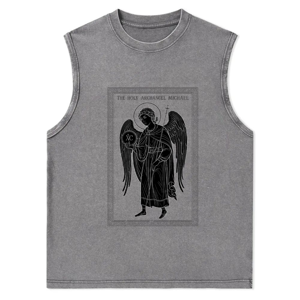 Holy Archangel Michael Christian Snowflake Washed Vest