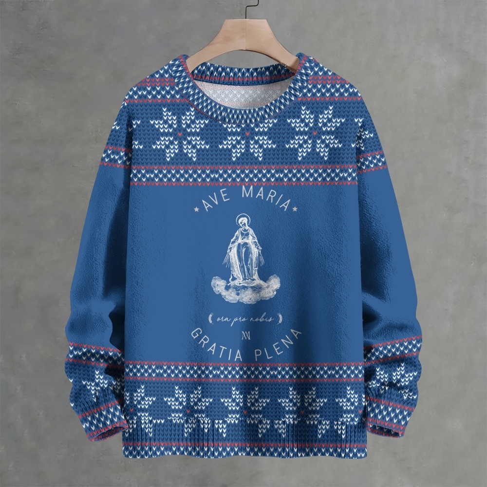 Ave Maria Catholic Art Crew Neck Sweater