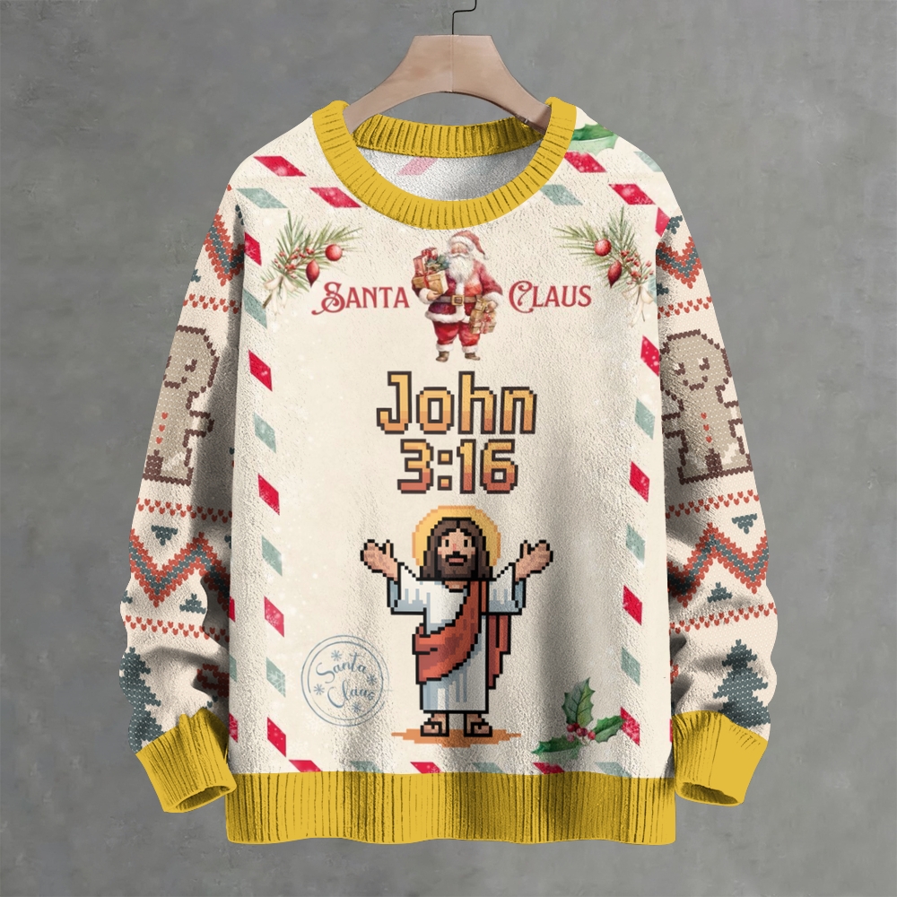 Christmas And John 3:16 Crew Neck Sweater
