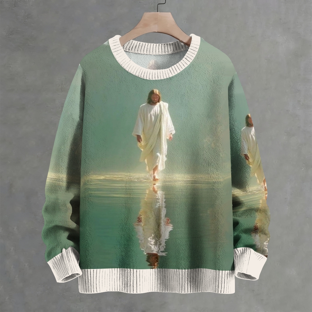 God Walking In The Water Crew Neck Sweater