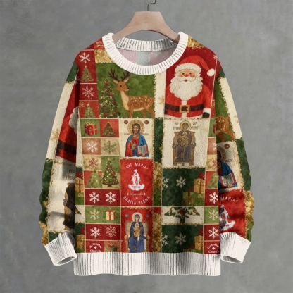 Christian Cross Christmas Crew Neck Sweater