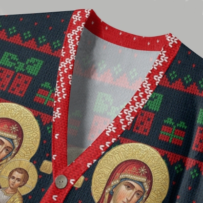 Chiristmas Mary Spouse Of The Holy Spirit Ugly Cardigan Sweater