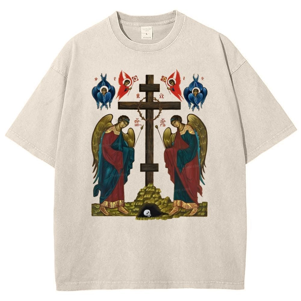 Exaltation Of The Holy Cross Snowflake Vintage Cotton T-Shirt