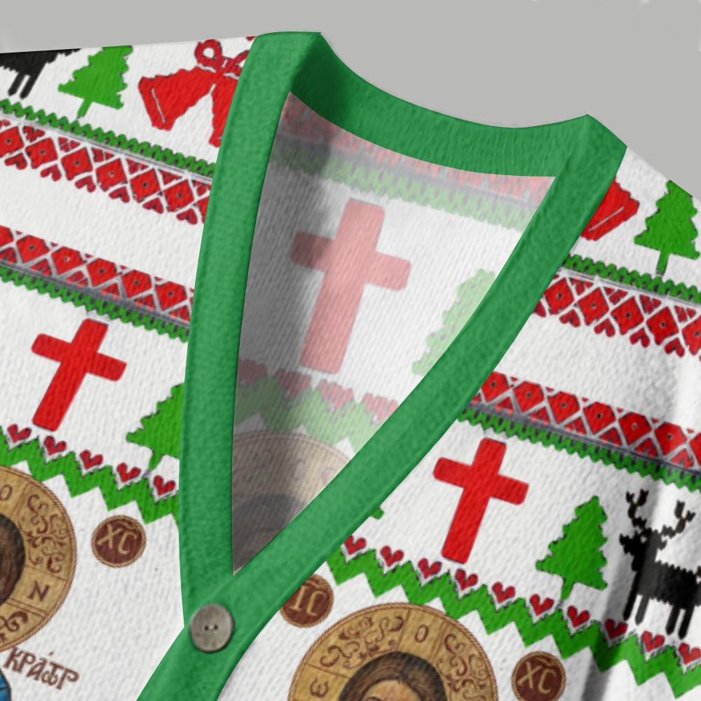 Orthodox Jesus Christ Ugly Christmas Ugly Cardigan Sweater
