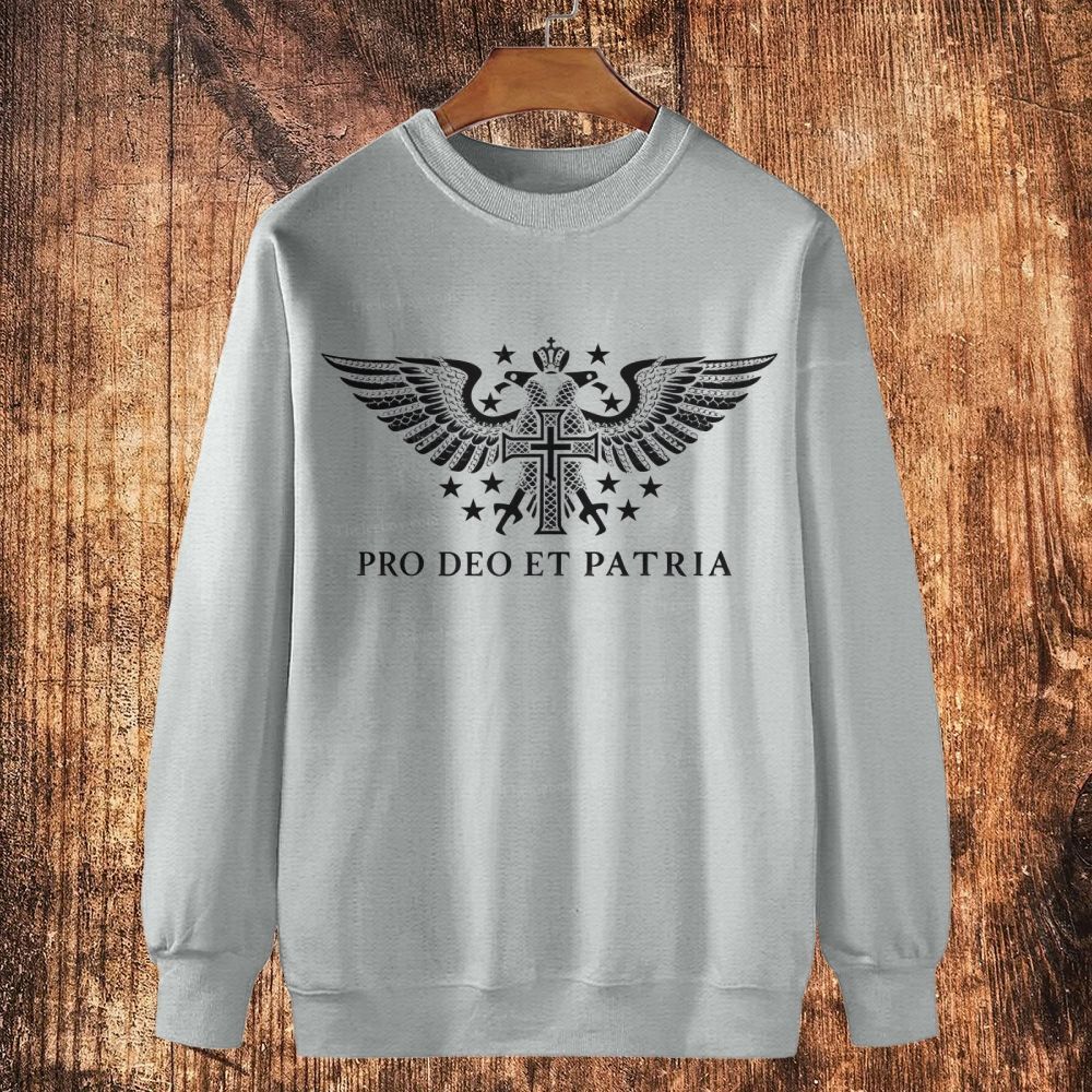 Pro Deo Et Patria Cotton Crewneck Sweatshirt