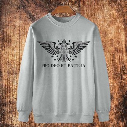 Pro Deo Et Patria Cotton Crewneck Sweatshirt