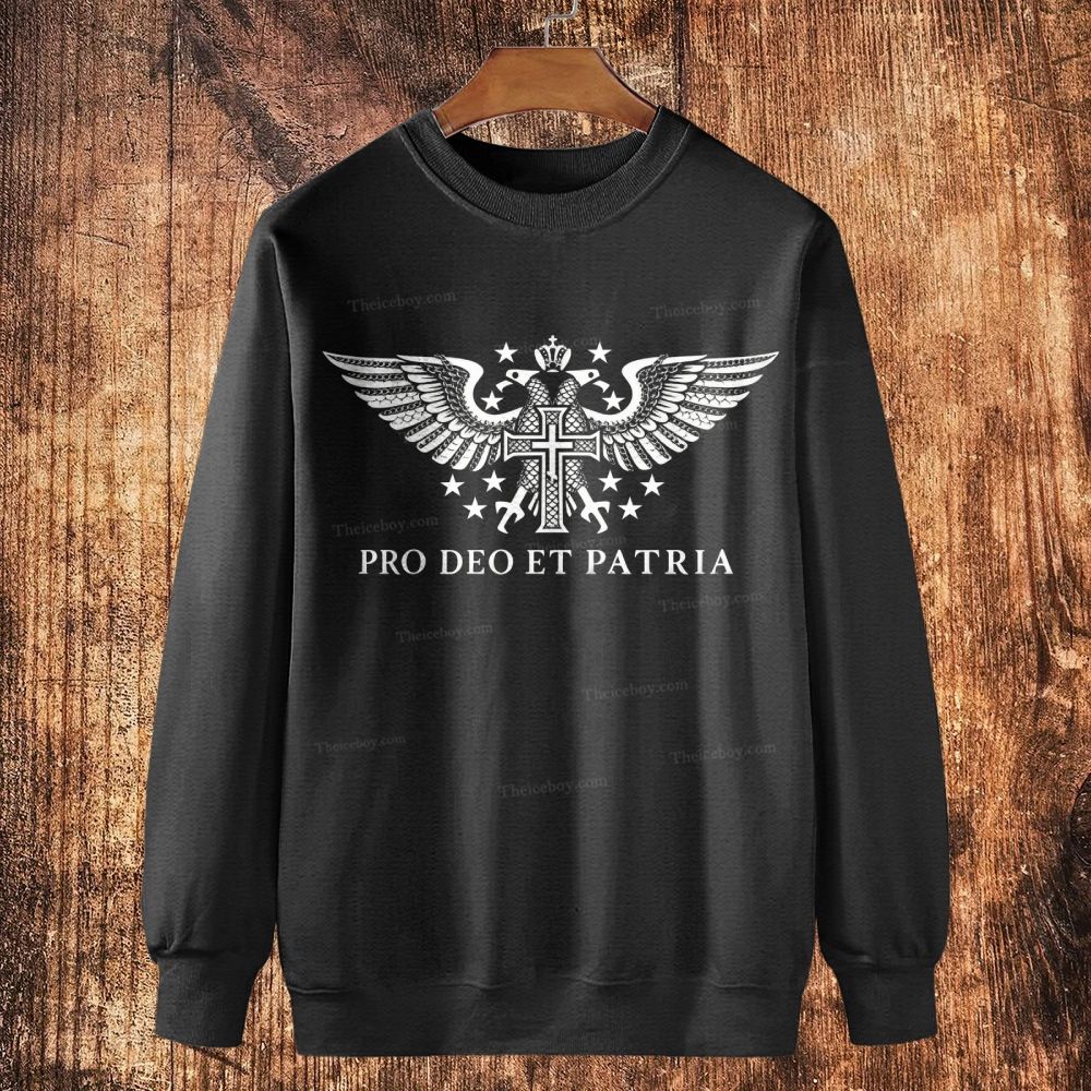 Pro Deo Et Patria Cotton Crewneck Sweatshirt