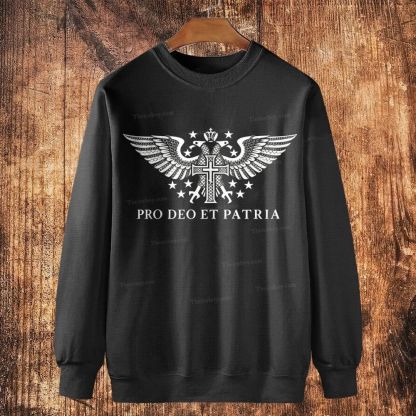 Pro Deo Et Patria Cotton Crewneck Sweatshirt