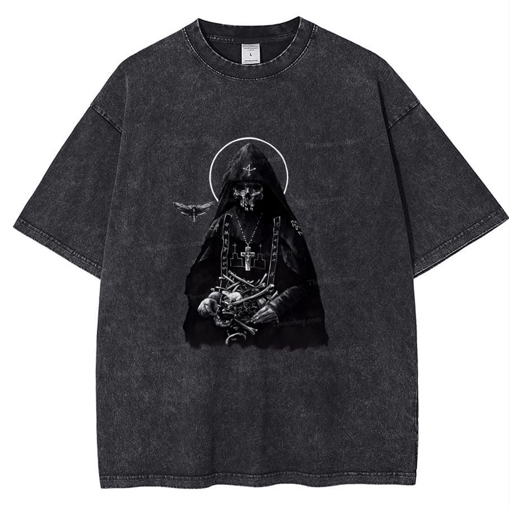 Holy Orthodox skull Snowflake Vintage Cotton T-Shirt