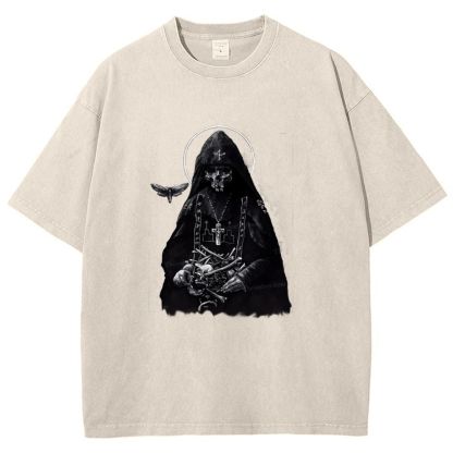 Holy Orthodox skull Snowflake Vintage Cotton T-Shirt