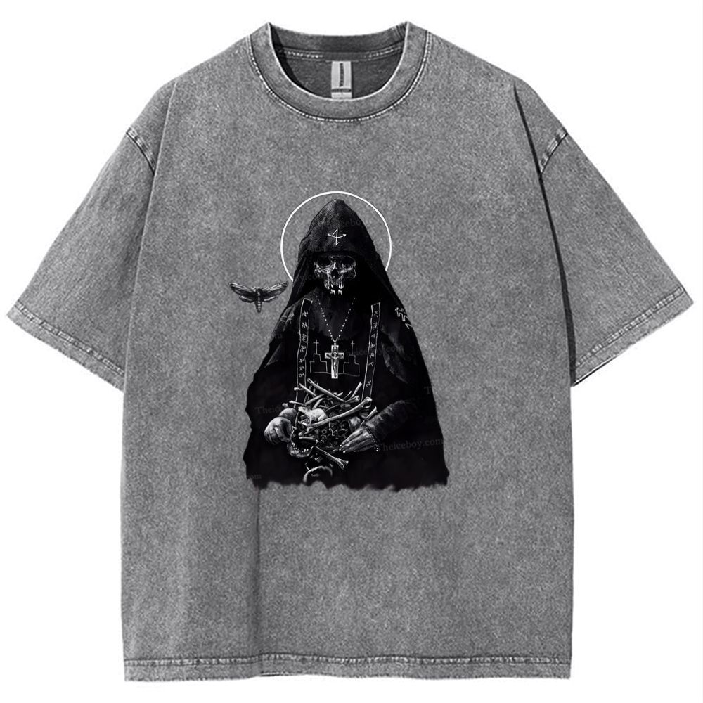 Holy Orthodox skull Snowflake Vintage Cotton T-Shirt