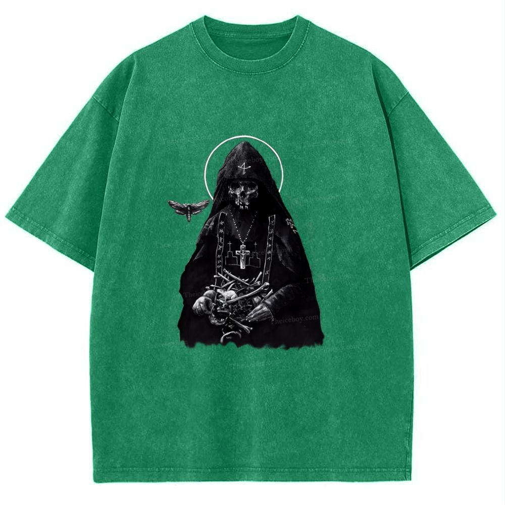 Holy Orthodox skull Snowflake Vintage Cotton T-Shirt