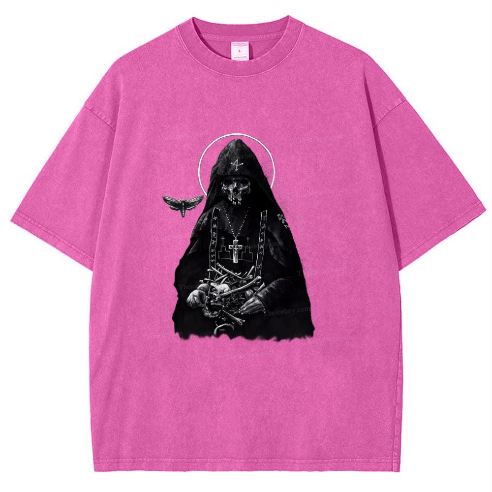 Holy Orthodox skull Snowflake Vintage Cotton T-Shirt