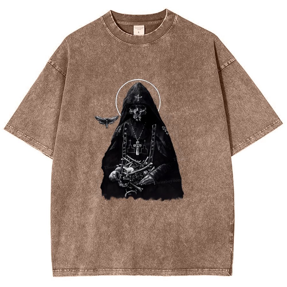 Holy Orthodox skull Snowflake Vintage Cotton T-Shirt