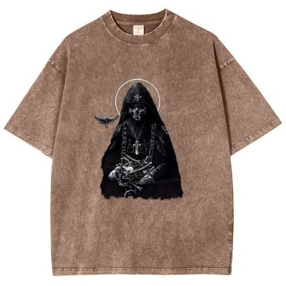 Holy Orthodox skull Snowflake Vintage Cotton T-Shirt