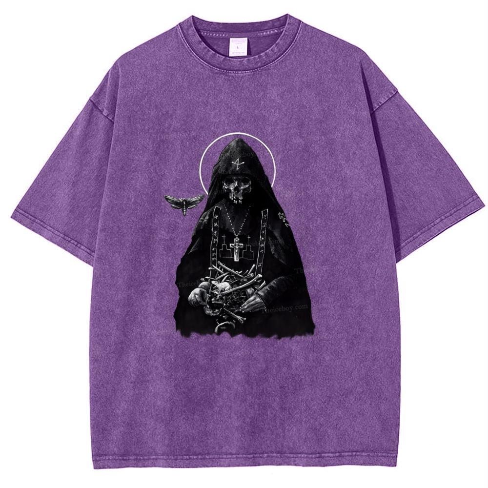 Holy Orthodox skull Snowflake Vintage Cotton T-Shirt