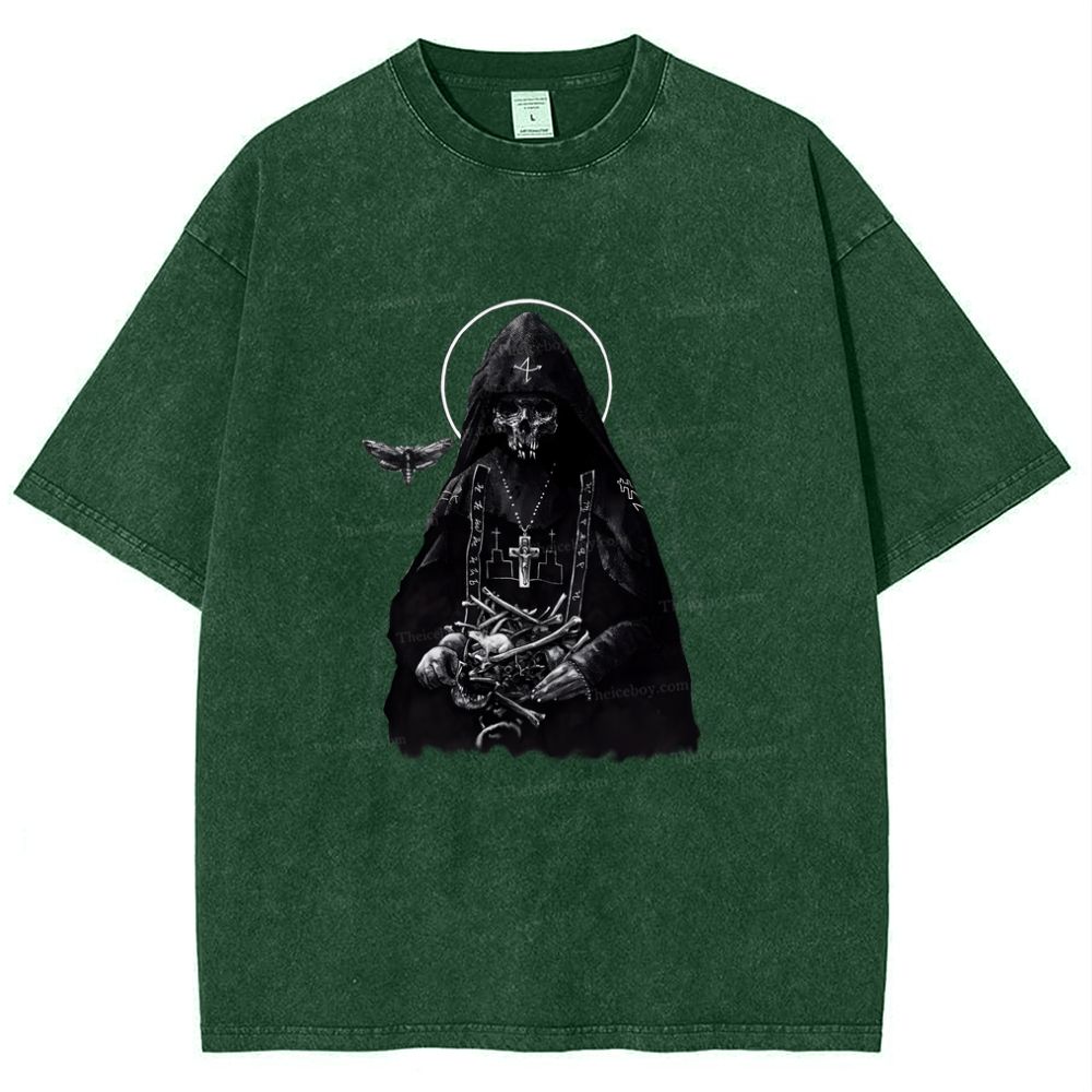 Holy Orthodox skull Snowflake Vintage Cotton T-Shirt
