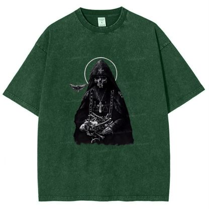 Holy Orthodox skull Snowflake Vintage Cotton T-Shirt