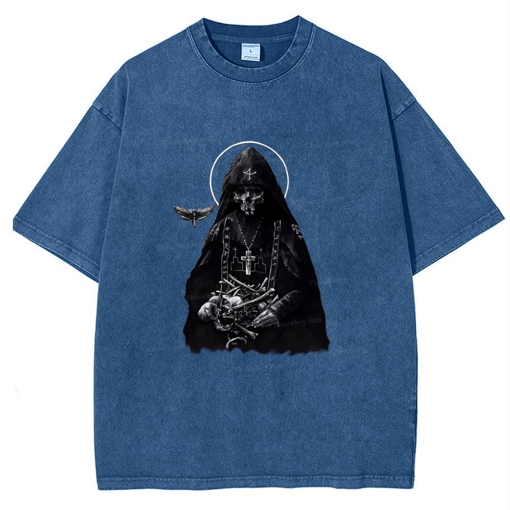 Holy Orthodox skull Snowflake Vintage Cotton T-Shirt