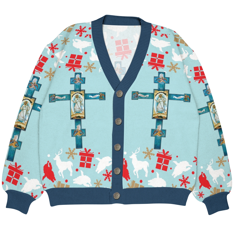 Orthodox Cross Ugly Cardigan Sweater