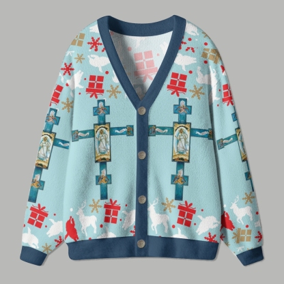Orthodox Cross Ugly Cardigan Sweater
